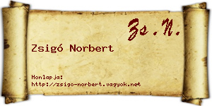 Zsigó Norbert névjegykártya