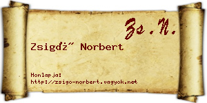 Zsigó Norbert névjegykártya