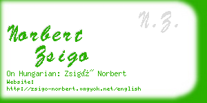 norbert zsigo business card